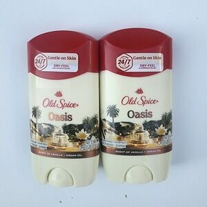 2 Pack Old Spice Oasis Antiperspirant Deodorant Vanilla Argan Oil 2.6oz Each